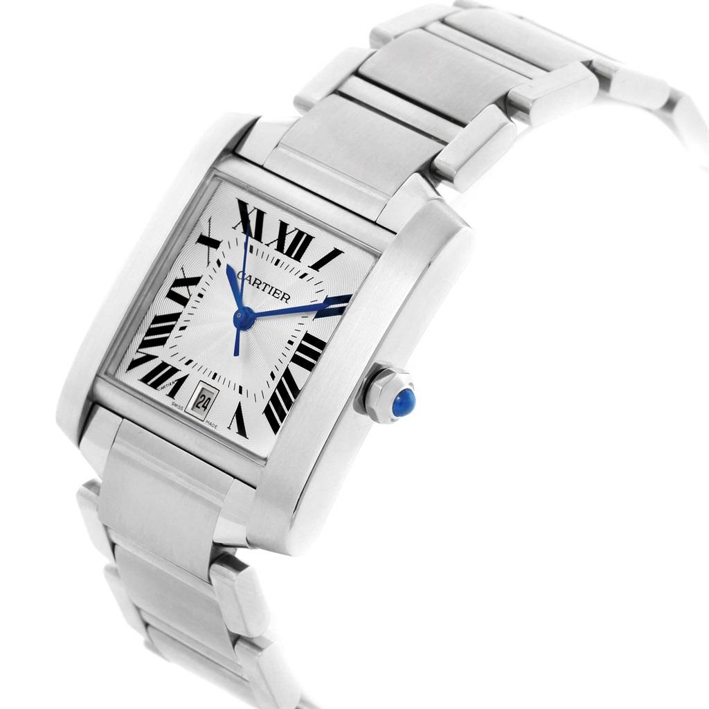 Cartier Tank Francaise Silver Dial Steel Automatic Men's Watch W51002Q3 4