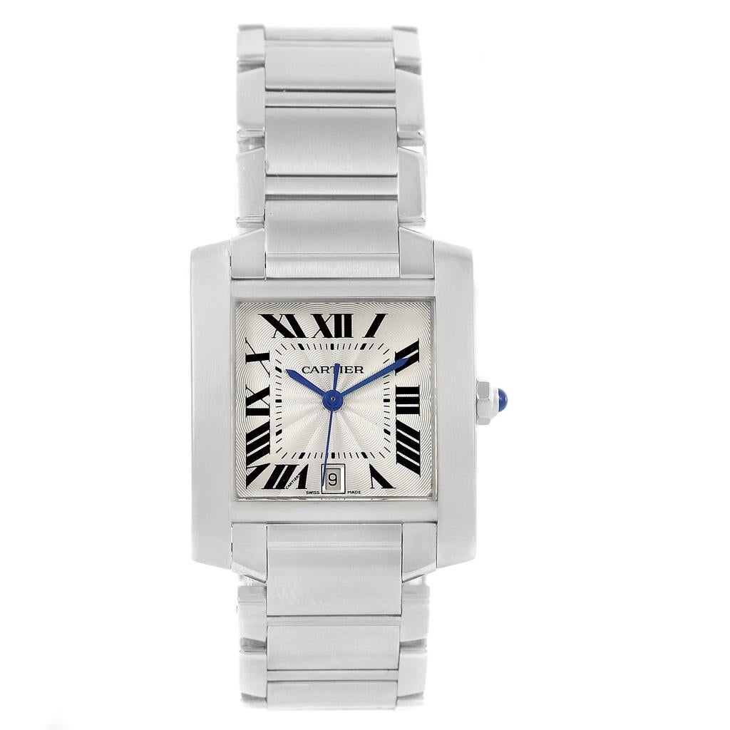 Cartier Tank Francaise Silver Roman Dial Steel Watch Model W51002Q3 2