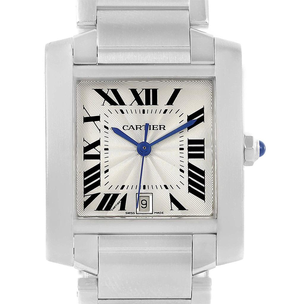 Cartier Tank Francaise Silver Roman Dial Steel Watch Model W51002Q3 3