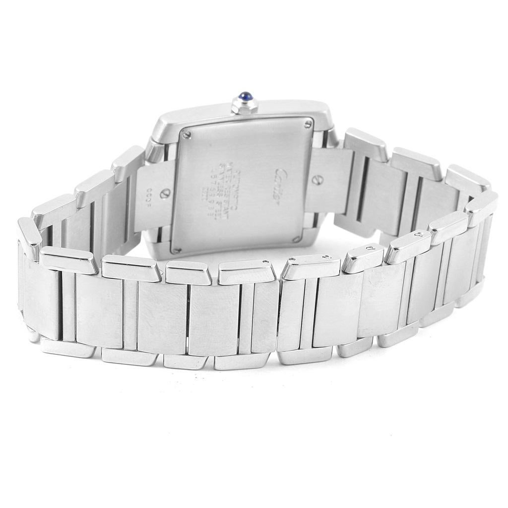 Cartier Tank Francaise Silver Roman Dial Steel Watch Model W51002Q3 4
