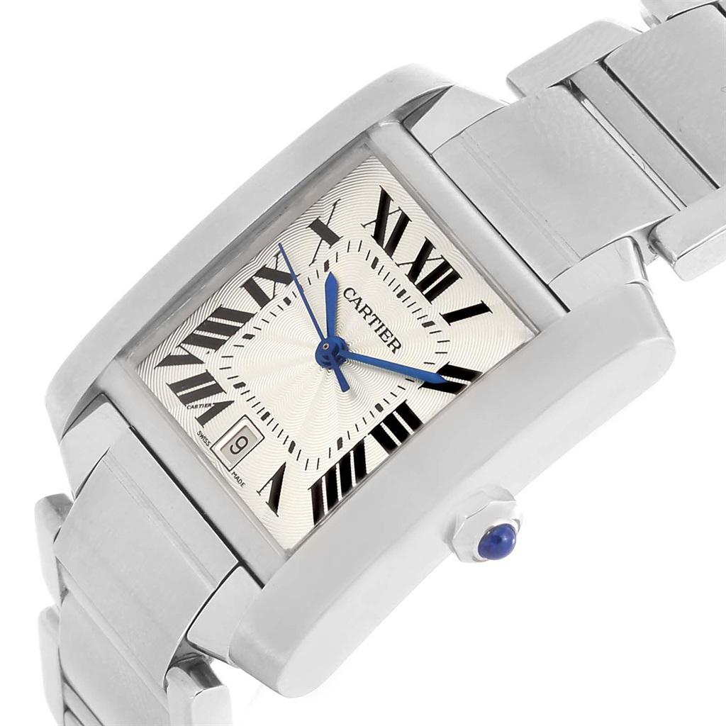 Cartier Tank Francaise Silver Roman Dial Steel Watch Model W51002Q3 5