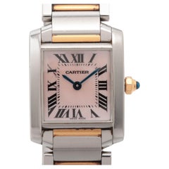 Cartier Tank Francaise Pequeño 18K Dos Tonos Rosa Esfera MOP Caja Papeles W51027Q4