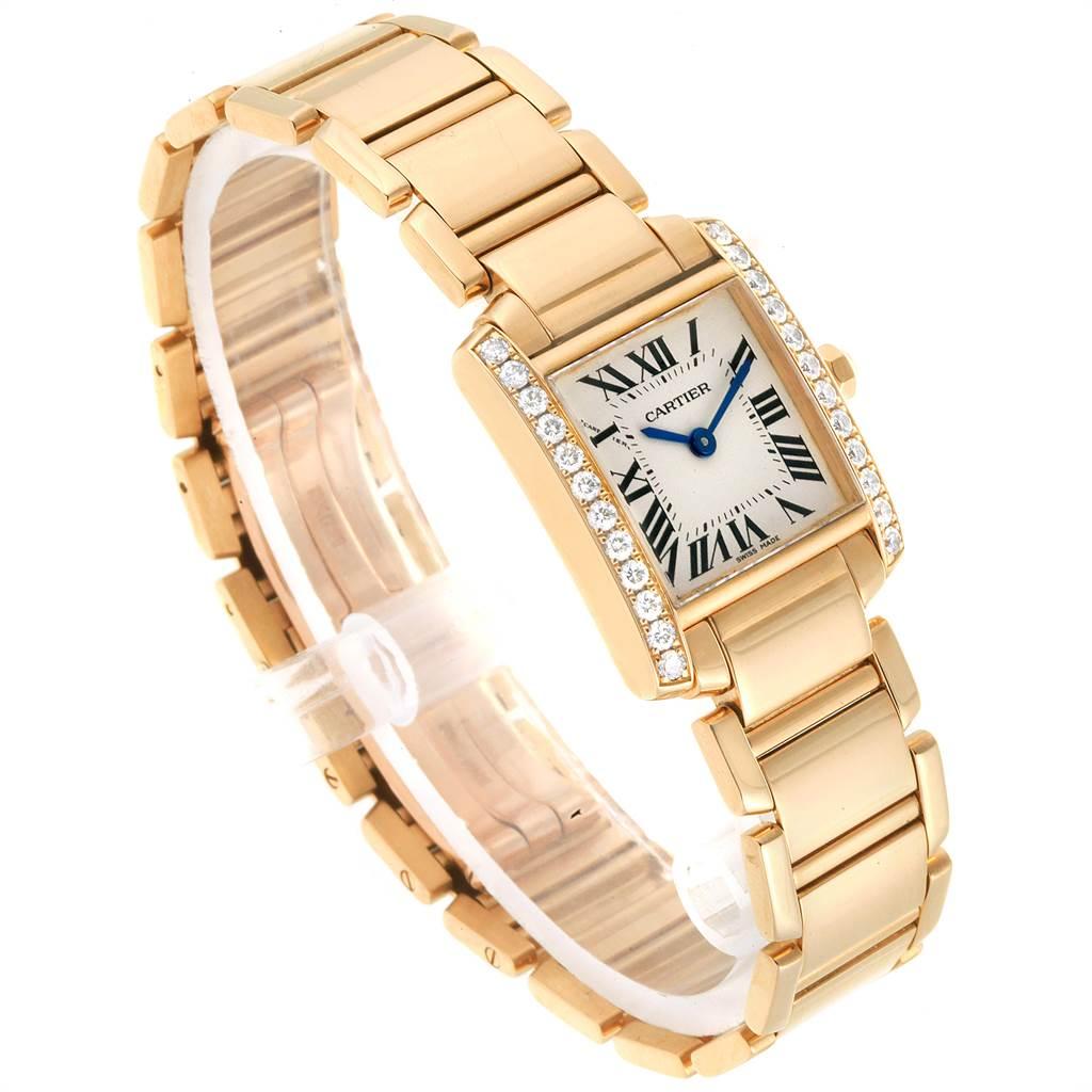 Women's Cartier Tank Francaise Small 18 Karat Yellow Gold Diamond Watch WE1001R8