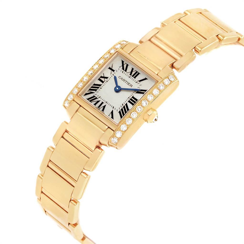 Cartier Tank Francaise Small 18 Karat Yellow Gold Diamond Watch WE1001R8 1