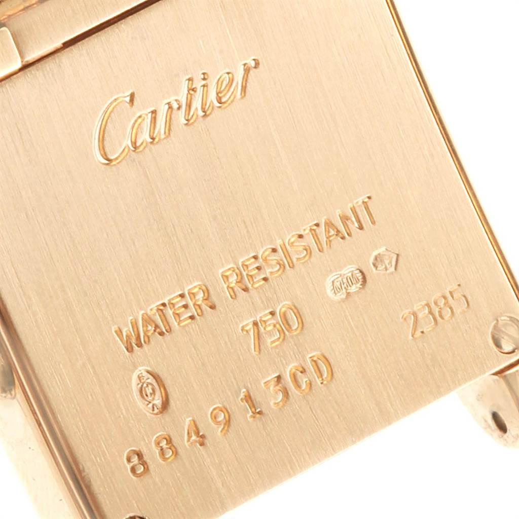 Cartier Tank Francaise Small 18 Karat Yellow Gold Diamond Watch WE1001R8 4