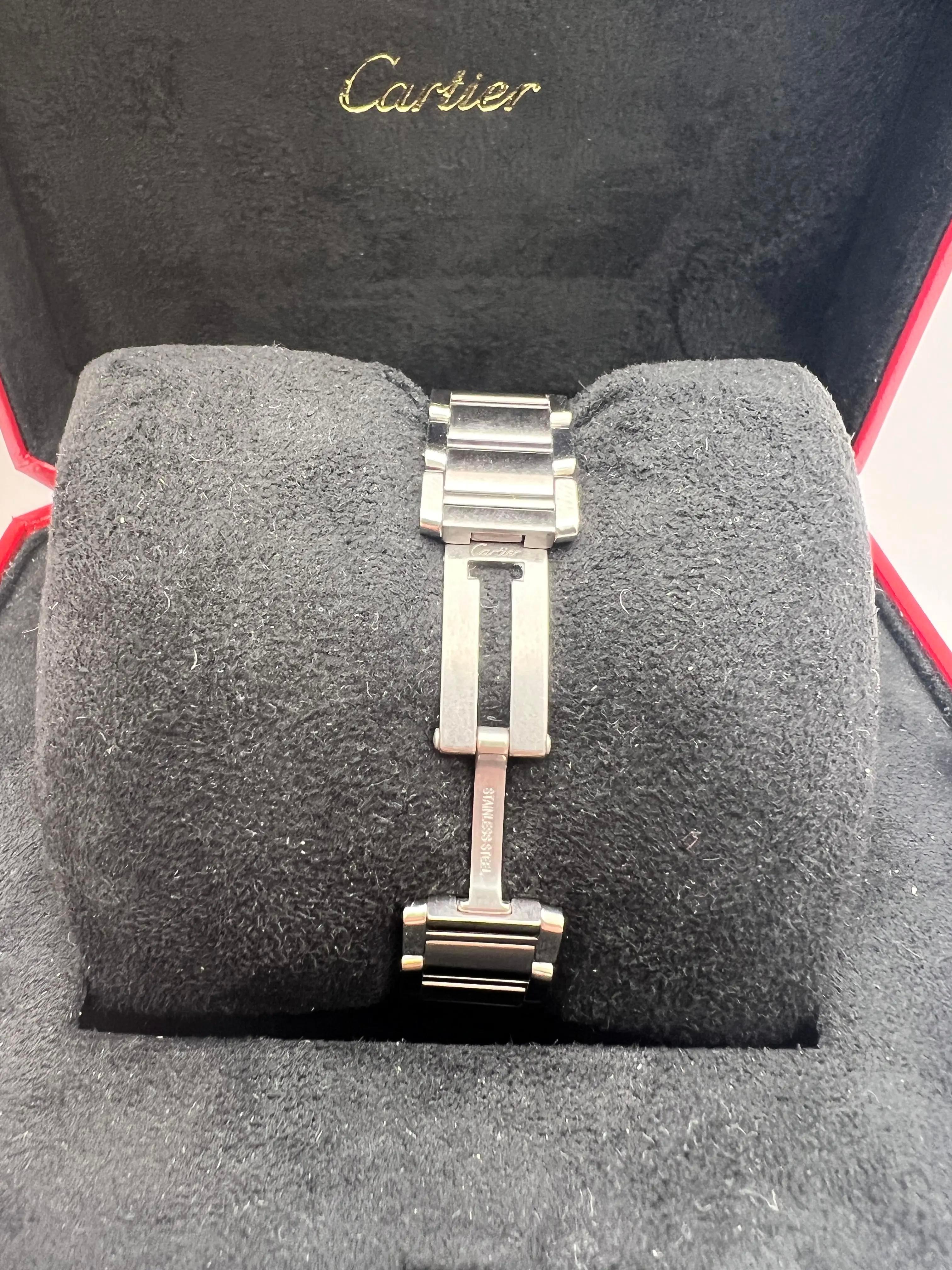 Cartier Tank Francaise Small 20mm W51028Q3 Pink Mother Of Pearl Dial Box Papers For Sale 5