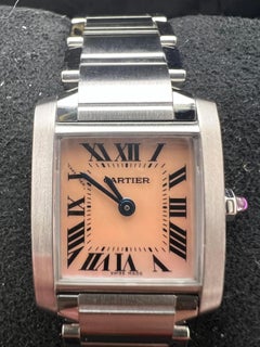 Cartier Tank Francaise Small 20mm W51028Q3 Pink Mother Of Pearl Dial w/ Box