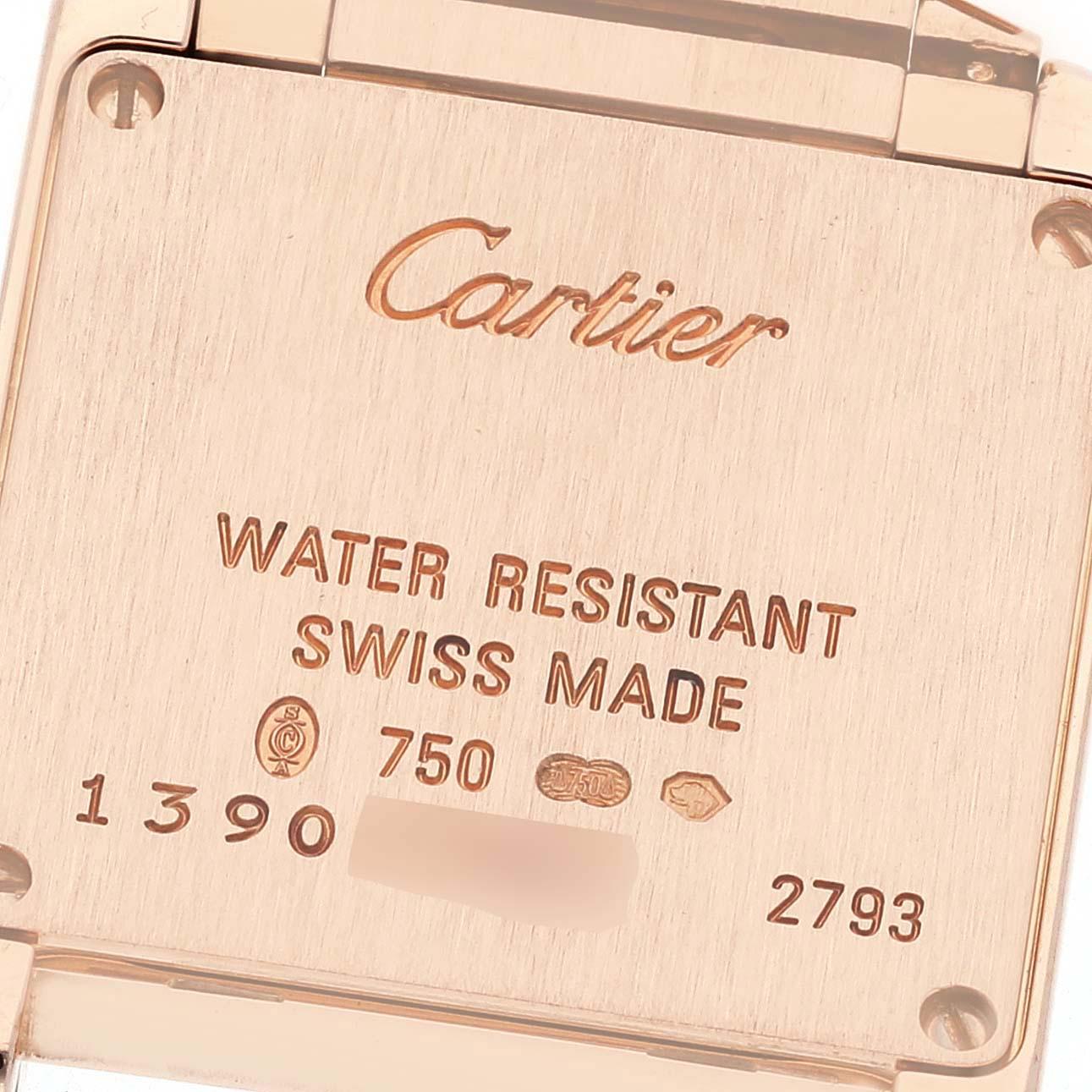 Cartier, petite montre Tank Francaise en or rose et diamants pour femmes WE10456H en vente 2