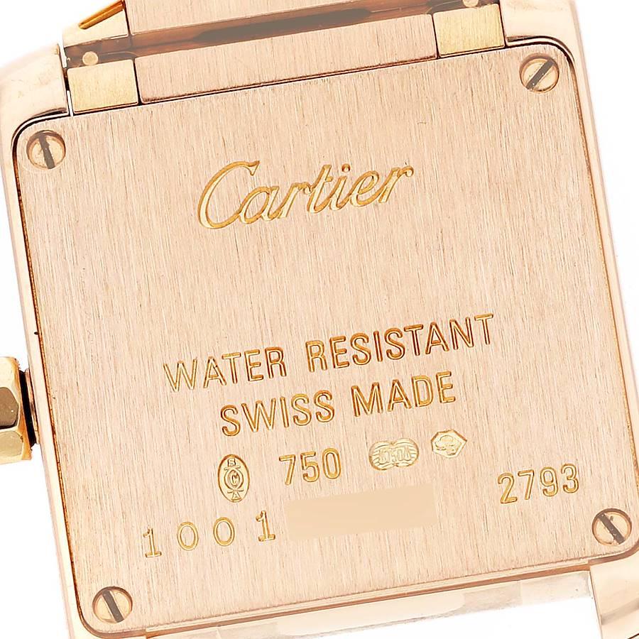 Cartier Tank Francaise Small Rose Gold Diamond Ladies Watch WJTA0022 In Excellent Condition For Sale In Atlanta, GA