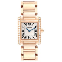 Cartier Tank Francaise Small Rose Gold Diamond Ladies Watch WJTA0022