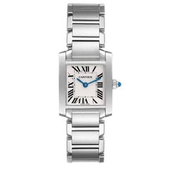 Cartier Tank Francaise Small Silver Dial Steel Ladies Watch W51008Q3 Box Papers