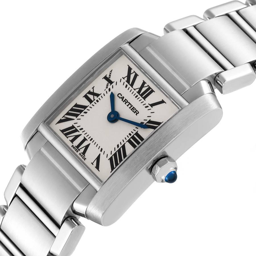 Cartier Tank Francaise Small Silver Dial Steel Ladies Watch W51008Q3 Box Papers 1