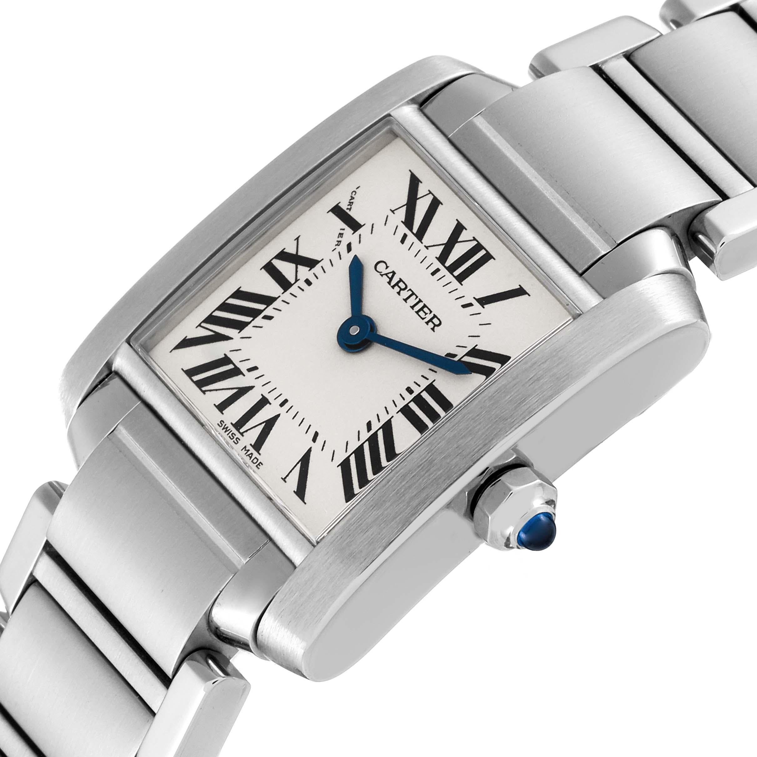 Cartier Tank Francaise Small Silver Dial Steel Ladies Watch W51008Q3 Box Papers 1