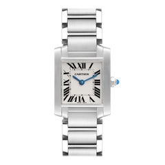 Cartier Tank Francaise Small Silver Dial Steel Ladies Watch W51008Q3 Box Papers