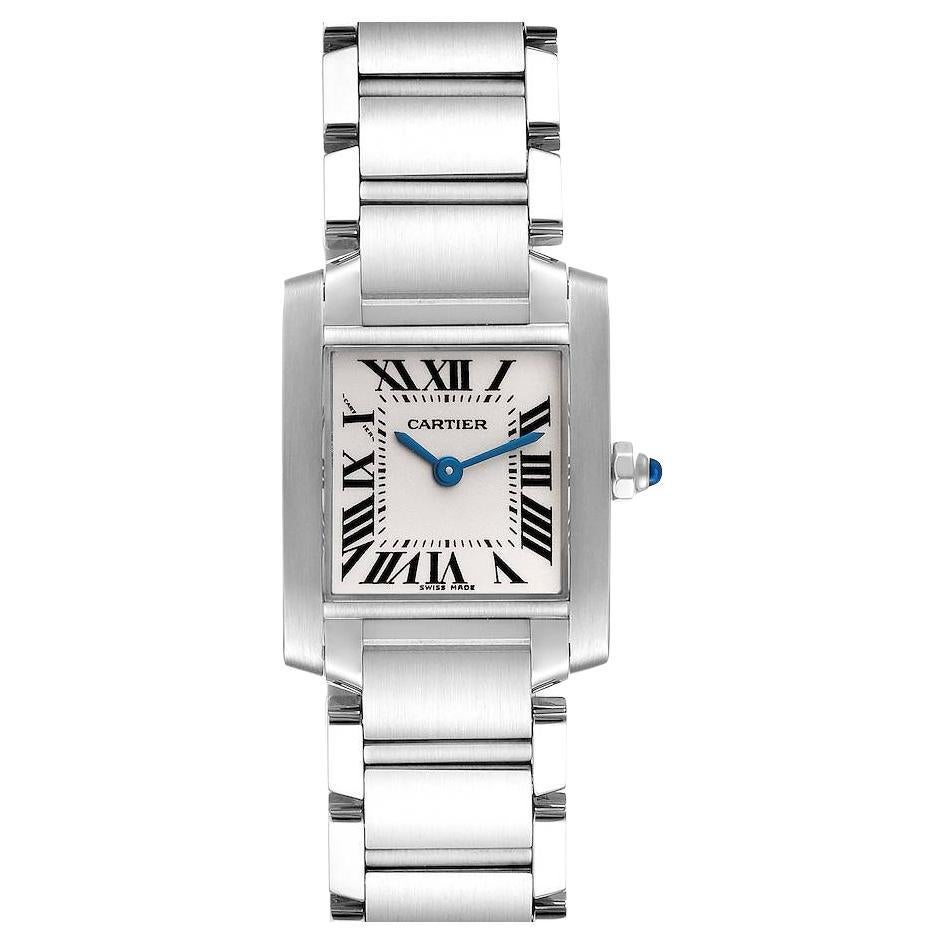 Cartier Tank Francaise Steel Silver Dial Diamond Ladies Watch W4TA0008