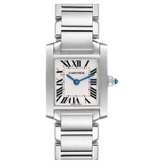 Cartier Tank Francaise Small Silver Dial Steel Ladies Watch W51008Q3 Box Papers