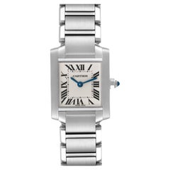 Cartier Tank Francaise Small Silver Dial Steel Ladies Watch W51008Q3 Box Papers