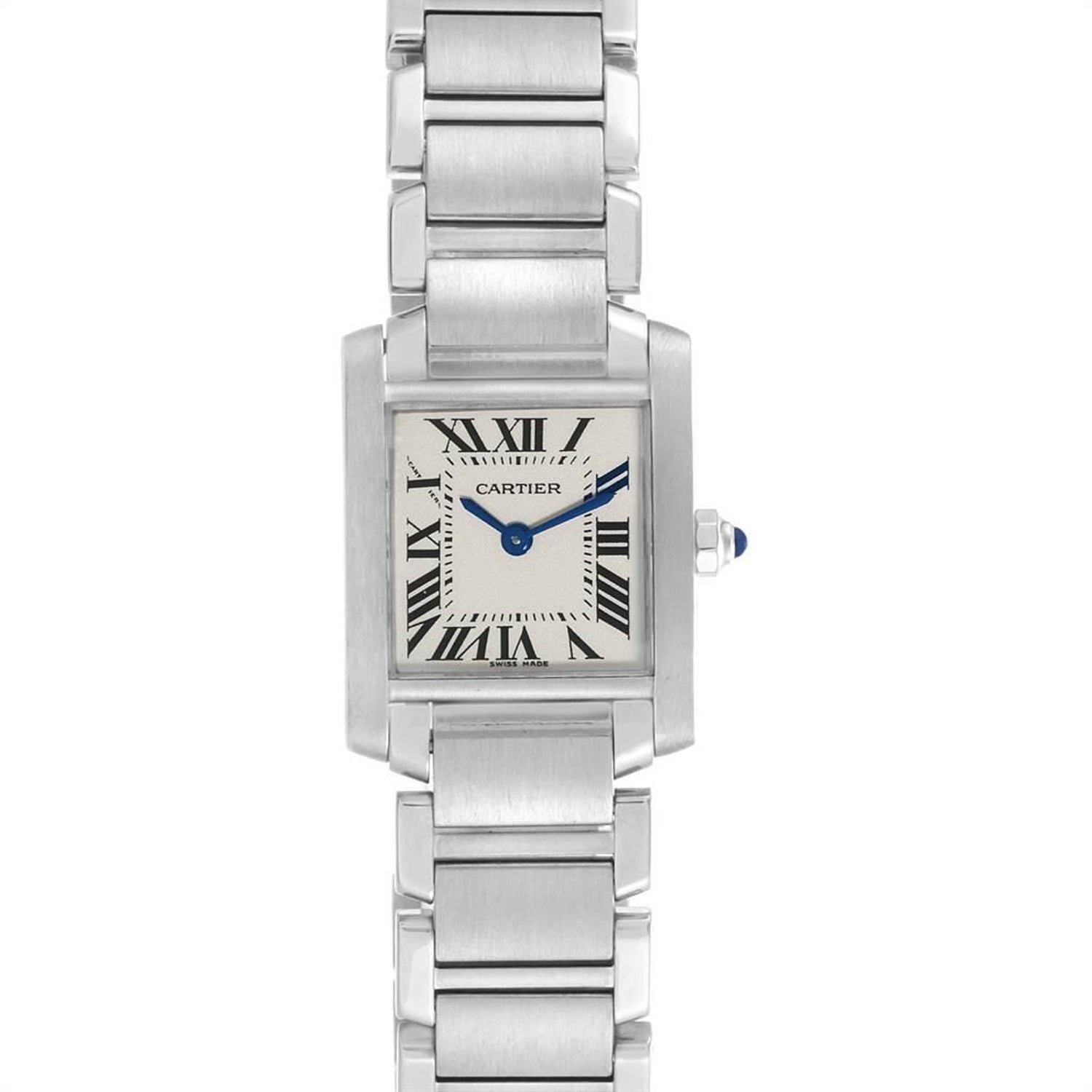 Cartier Tank Francaise Small Silver Dial Steel Ladies Watch W51008q3 For Sale At 1stdibs