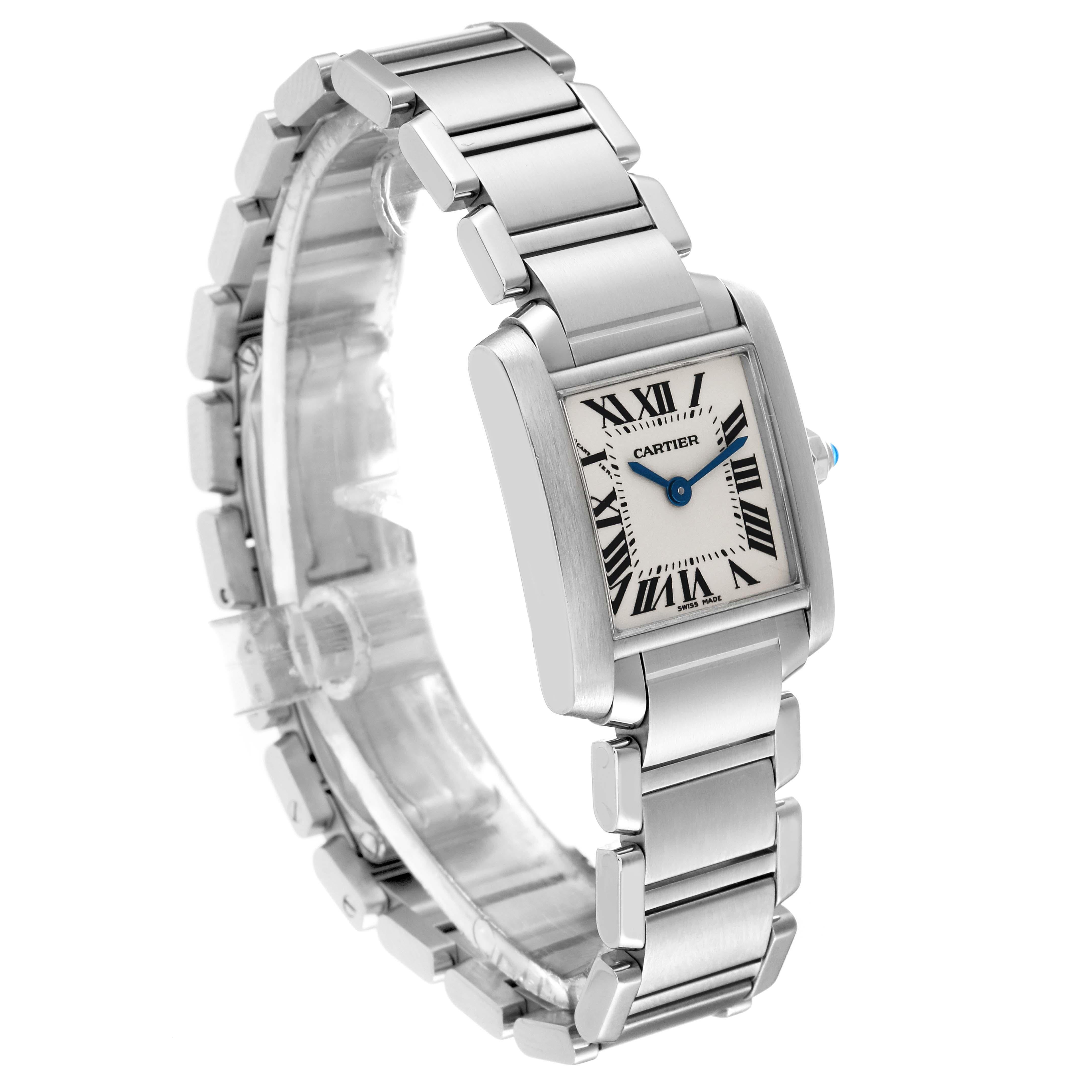 Cartier Tank Francaise Small Silver Dial Steel Ladies Watch W51008Q3 In Excellent Condition In Atlanta, GA