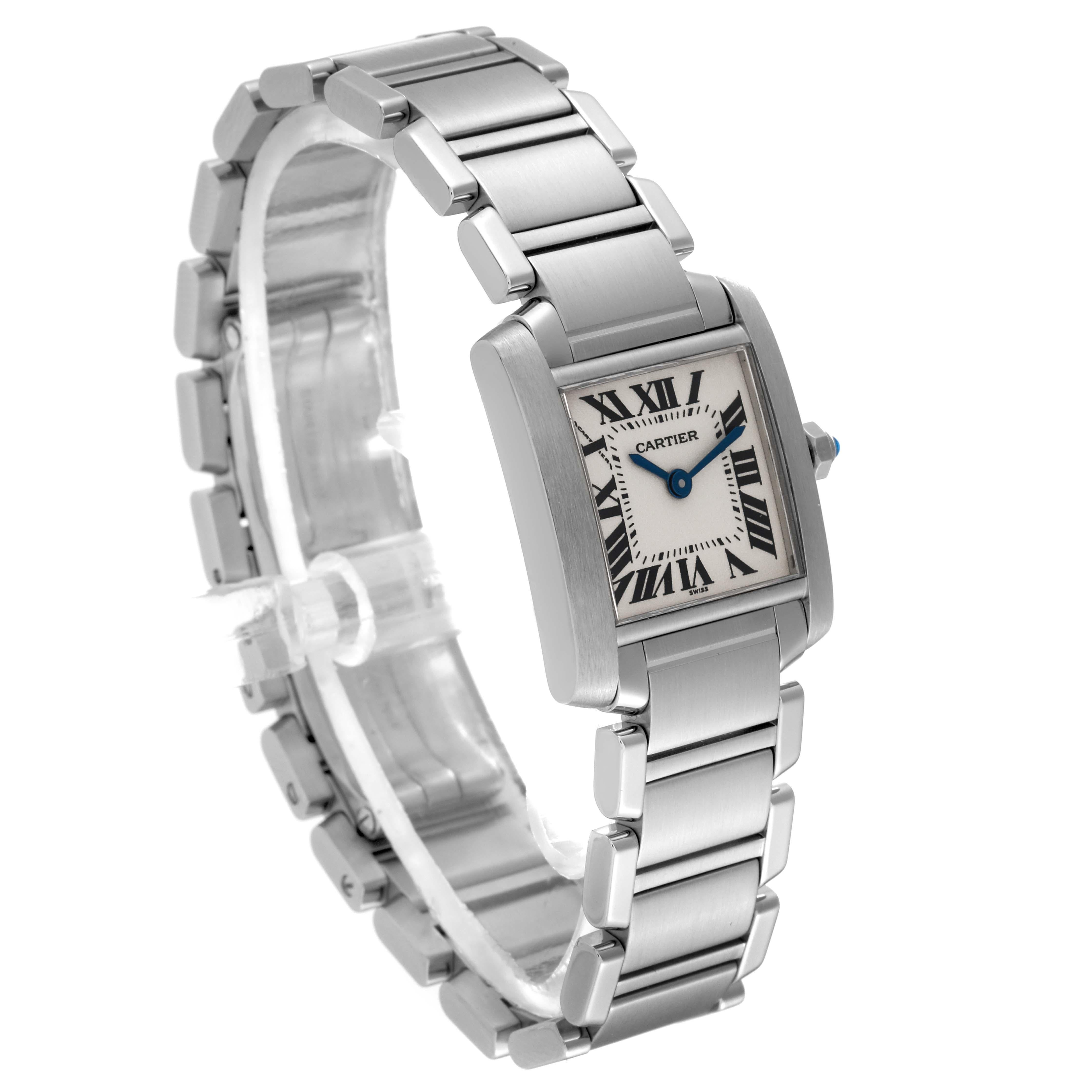 Cartier Tank Francaise Small Silver Dial Steel Ladies Watch W51008Q3 For Sale 2