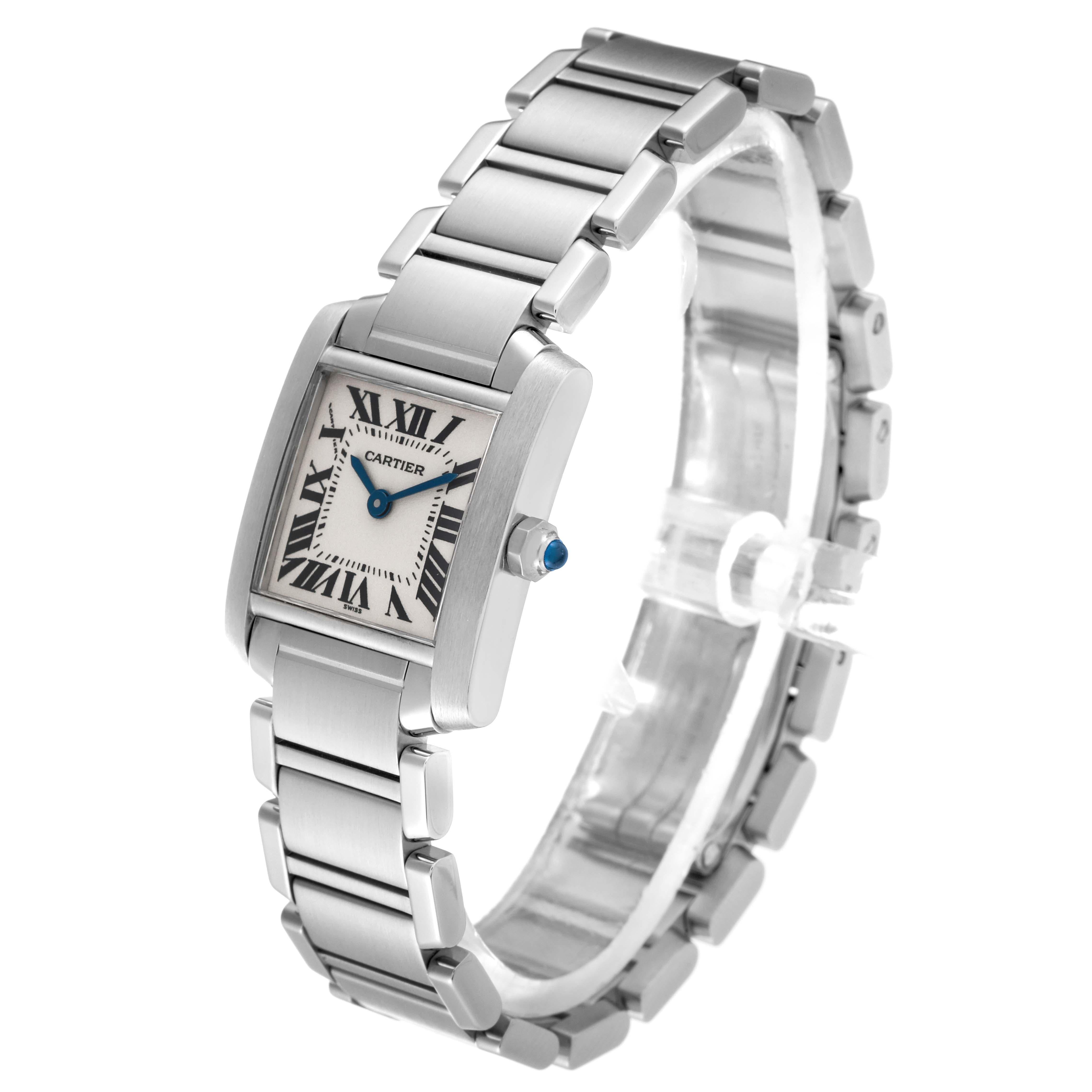 Cartier Tank Francaise Small Silver Dial Steel Ladies Watch W51008Q3 For Sale 3