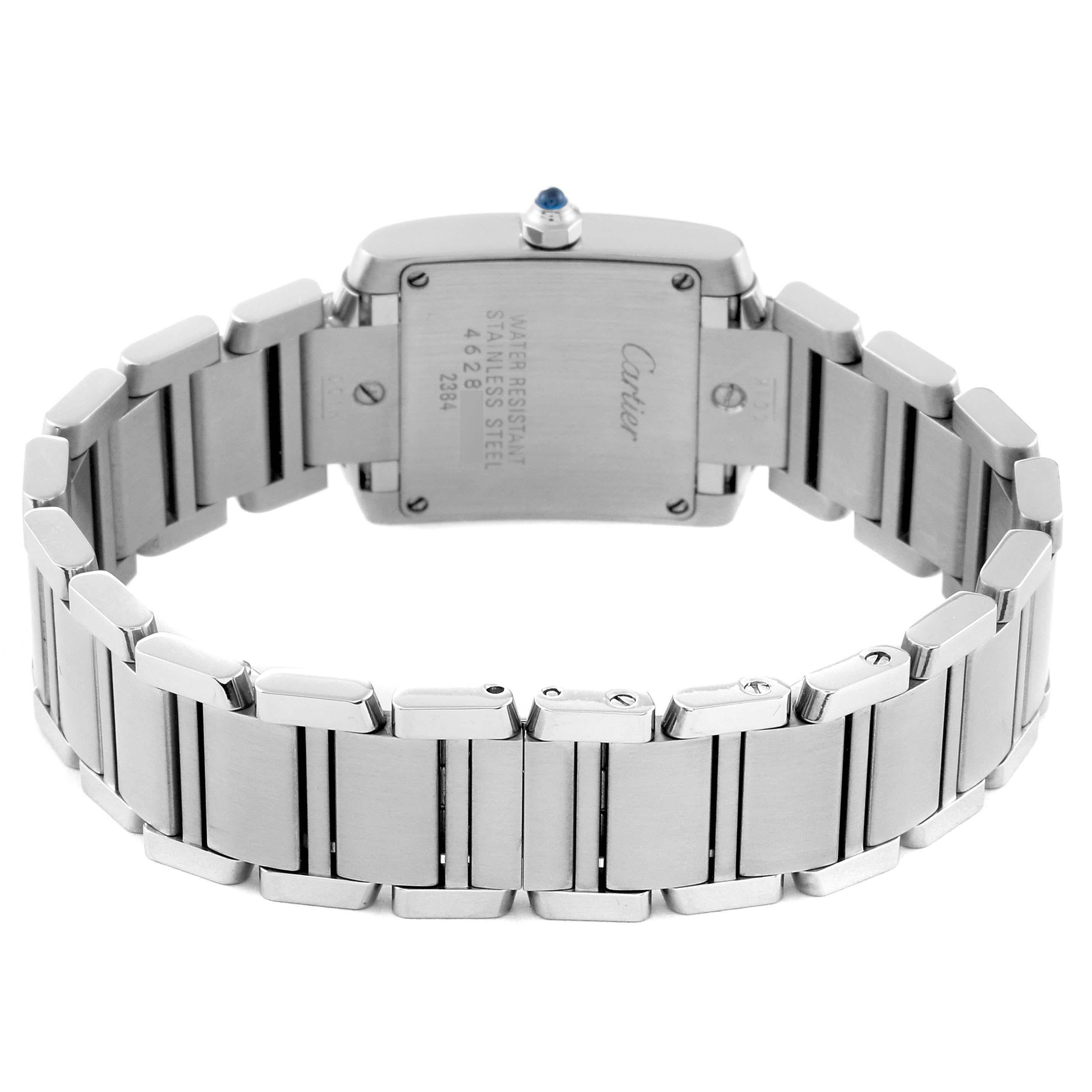 Cartier, petite montre Tank Francaise en acier avec cadran argenté pour femmes W51008Q3 3