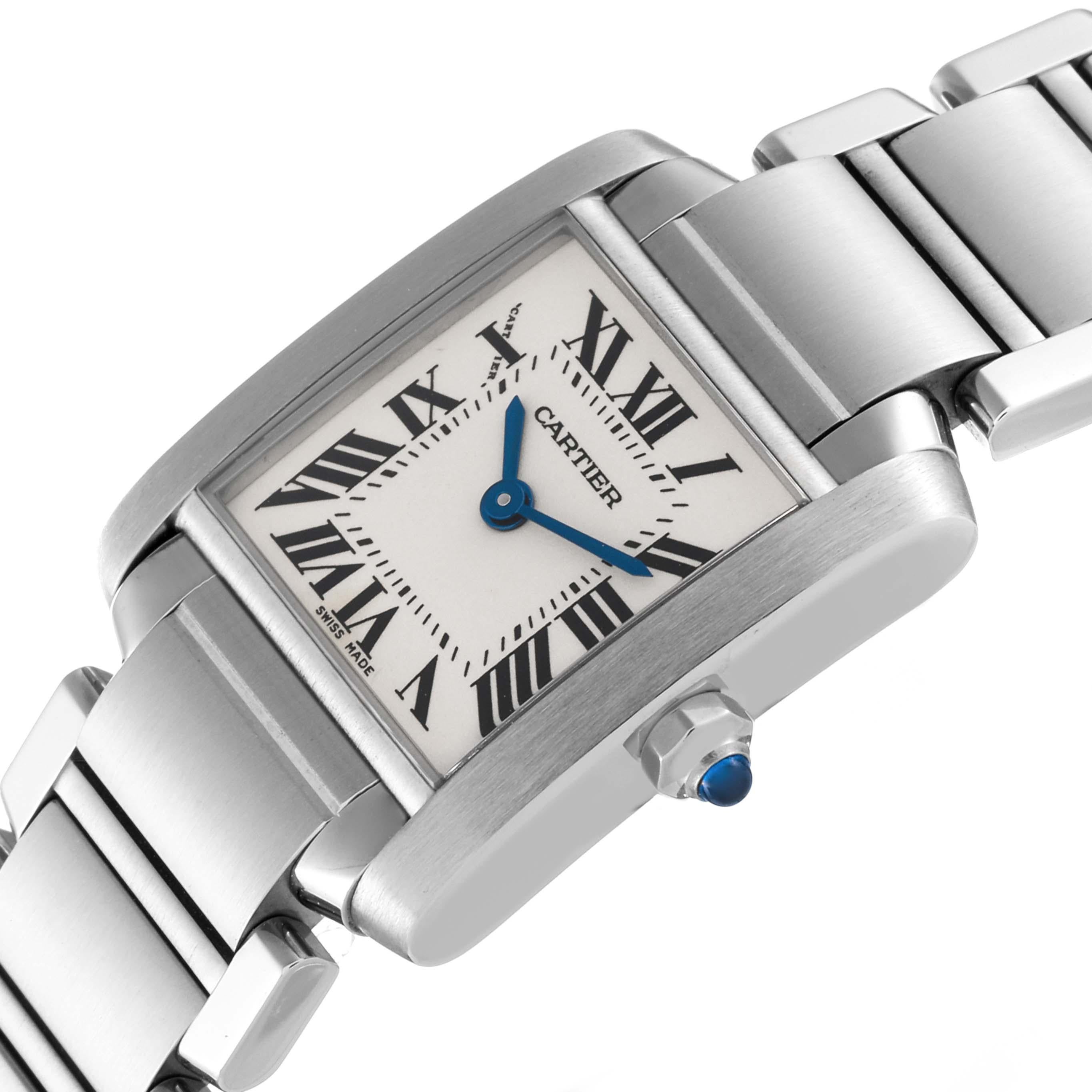 Cartier Tank Francaise Small Silver Dial Steel Ladies Watch W51008Q3 Papers 1