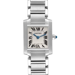 Cartier Tank Francaise Small Silver Dial Steel Ladies Watch W51008Q3 Papers