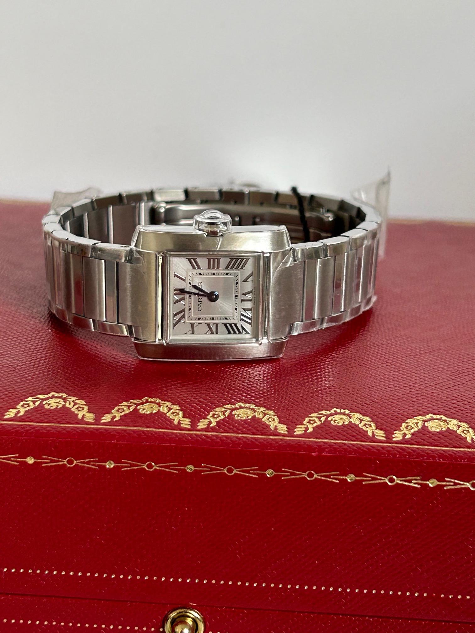 Cartier Tank Francaise Small Size Wristwatch, Silver Sun Dial, Full Set, Yr 2023 5
