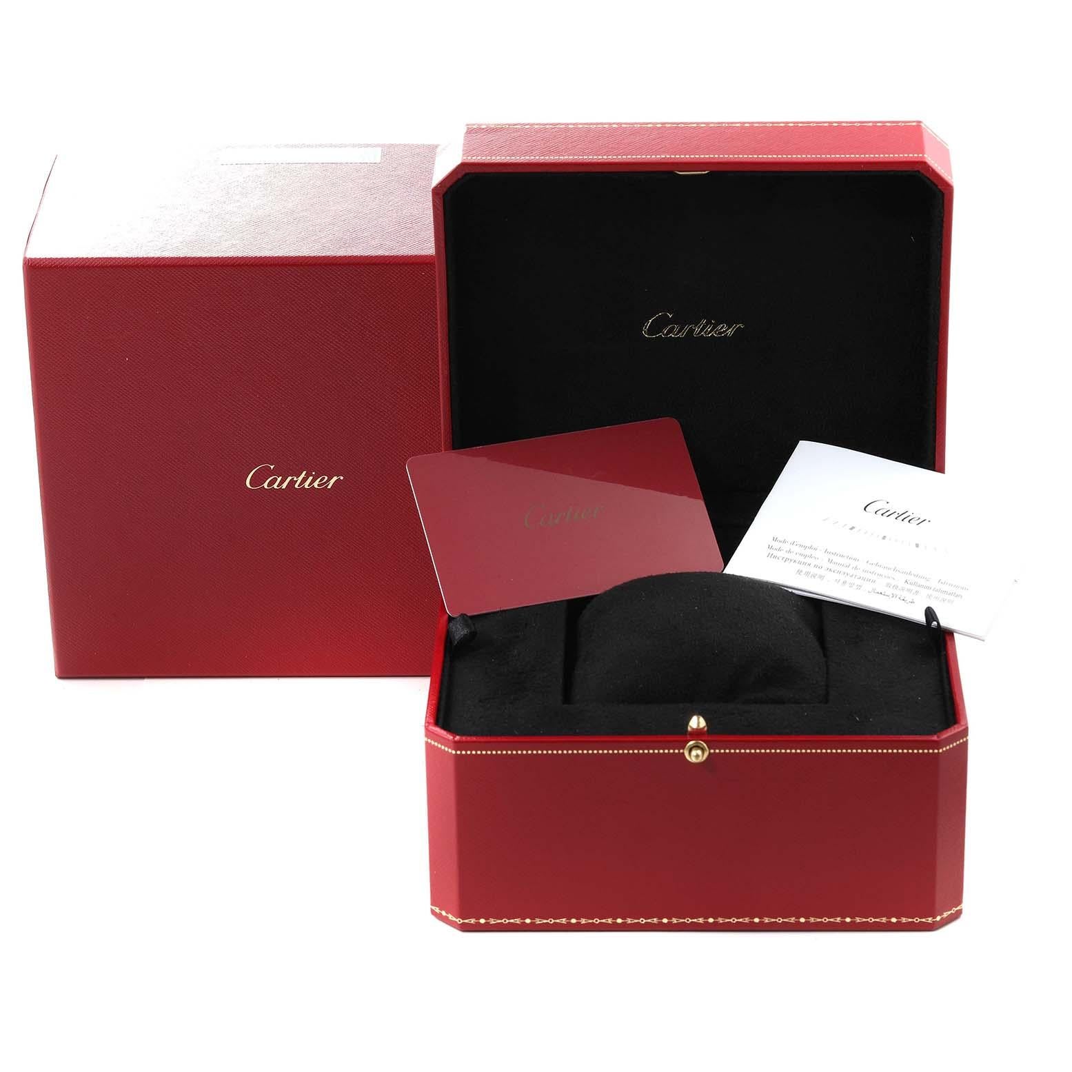 Cartier Tank Francaise Small Steel Diamond Bezel Ladies Watch W4TA0008 Box Card For Sale 6