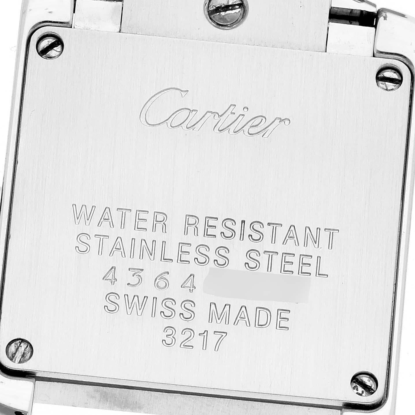 Women's Cartier Tank Francaise Small Steel Diamond Bezel Ladies Watch W4TA0008 Box Card For Sale