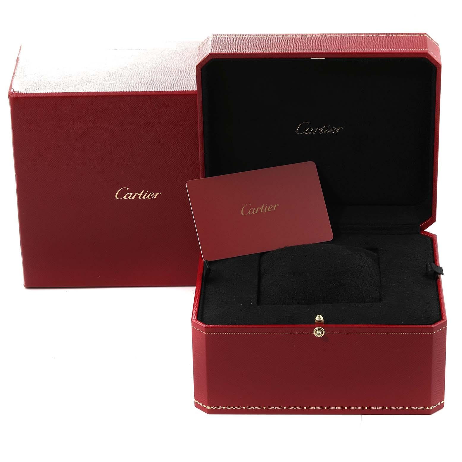 Cartier Tank Francaise Damenuhr W4TA0008 Box Card aus Stahl mit Diamant-Lünette und Diamant-Lünette im Angebot 2
