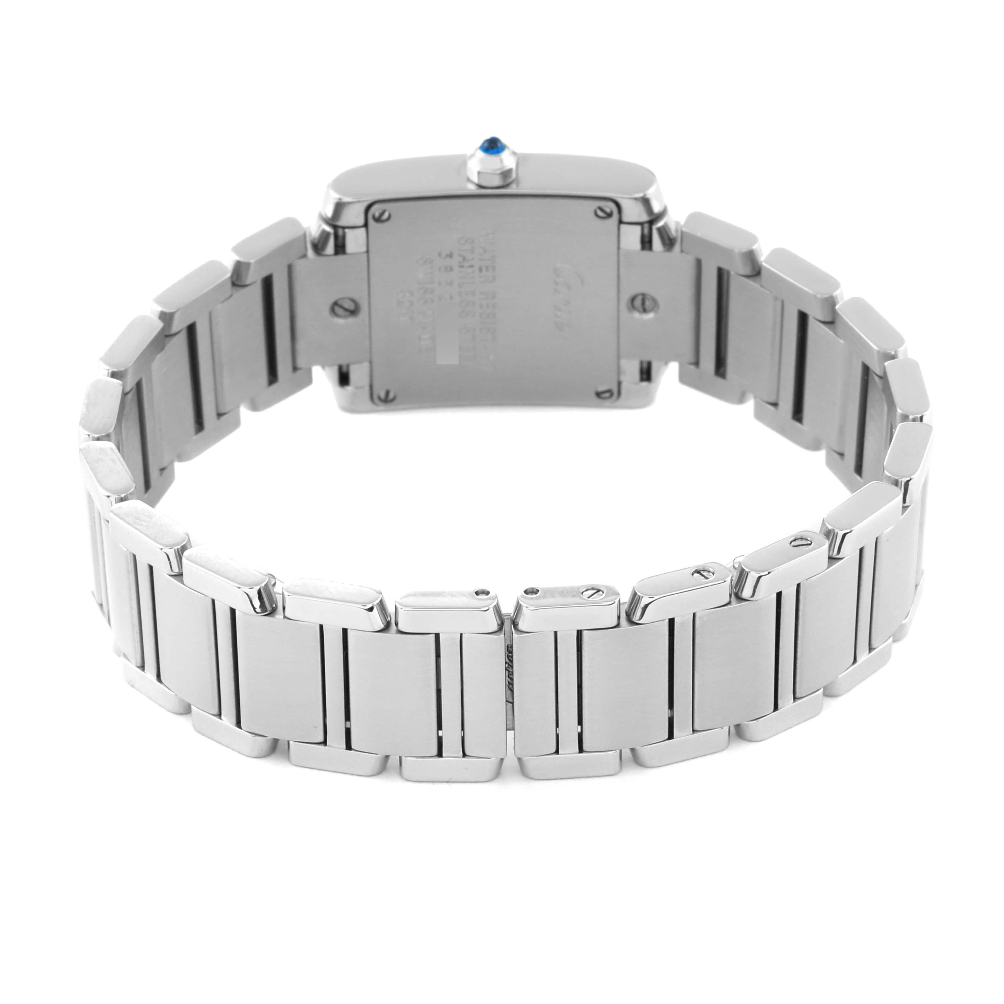 Cartier Tank Francaise Small Steel Diamond Bezel Ladies Watch W4TA0008 1