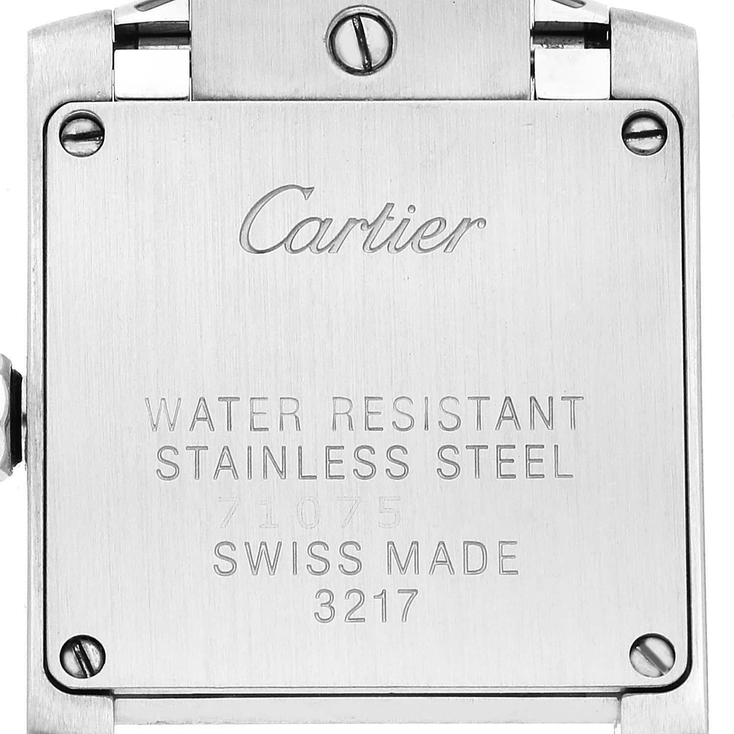 Cartier, petite montre Tank Francaise en acier avec cadran en diamants pour femmes WE110006 en vente 1