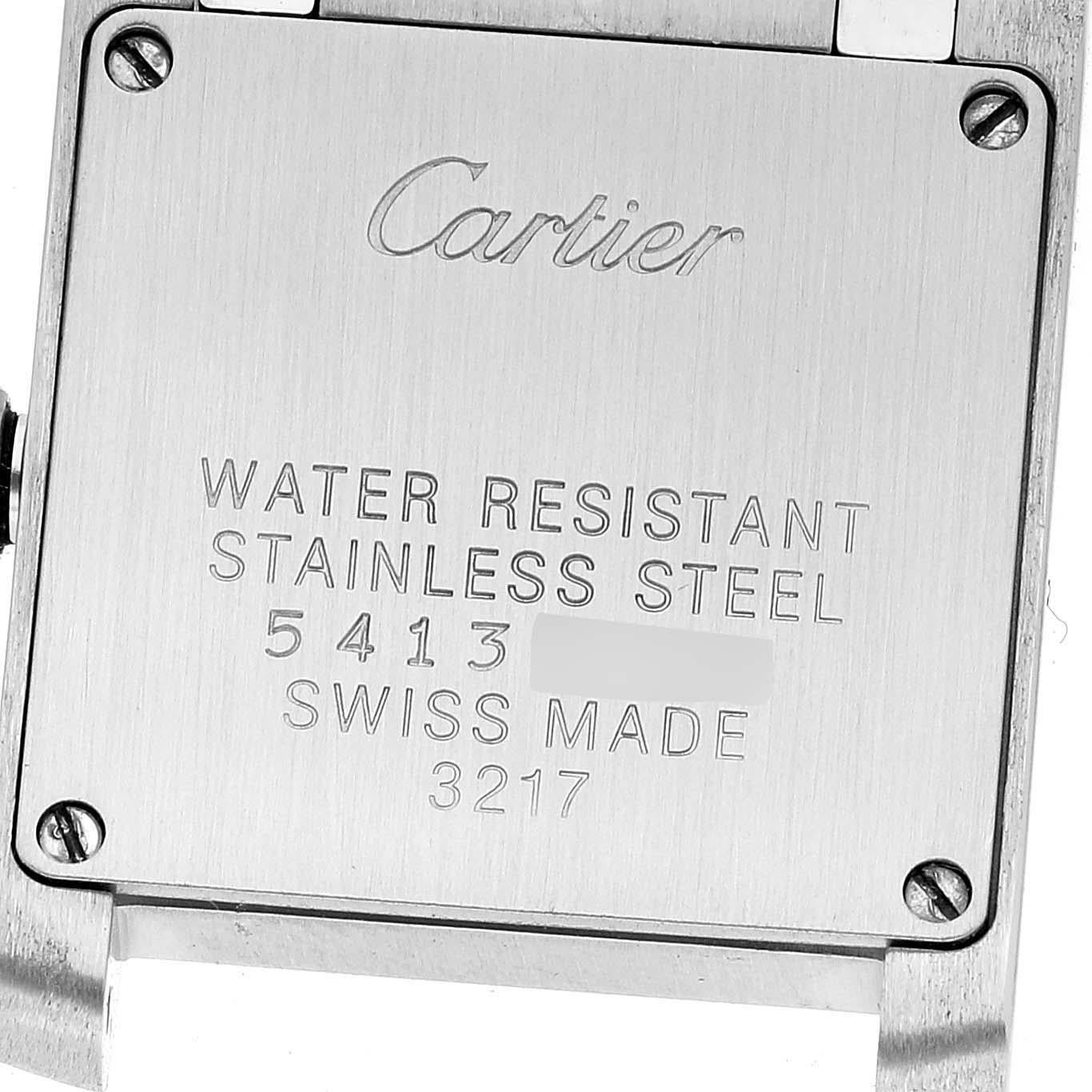 Cartier Tank Francaise Kleine Stahl Diamant-Zifferblatt Damenuhr WE110006 im Angebot 5