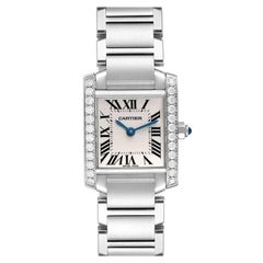Orologio Cartier Tank Francaise Small Steel Diamond Donna W4TA0008 Card