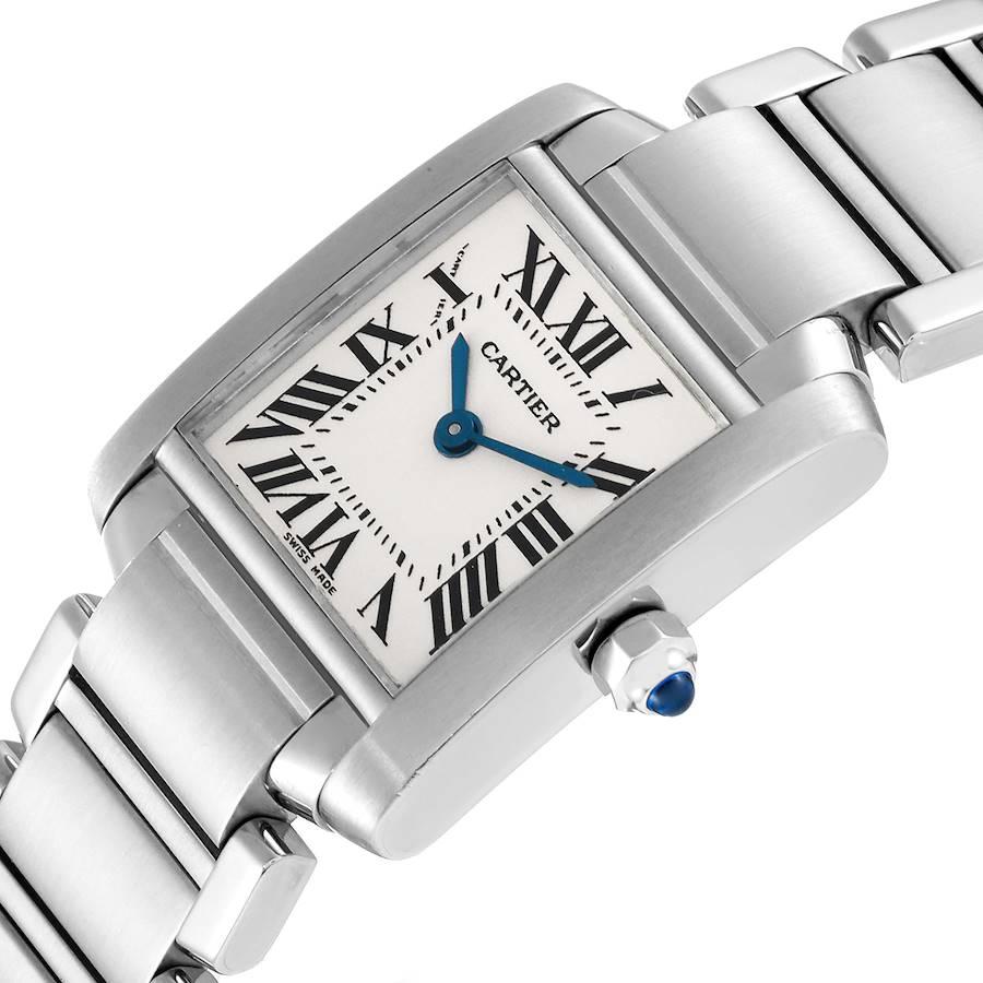 Cartier Tank Francaise Small Steel Ladies Watch W51008Q3 Box Papers In Excellent Condition In Atlanta, GA