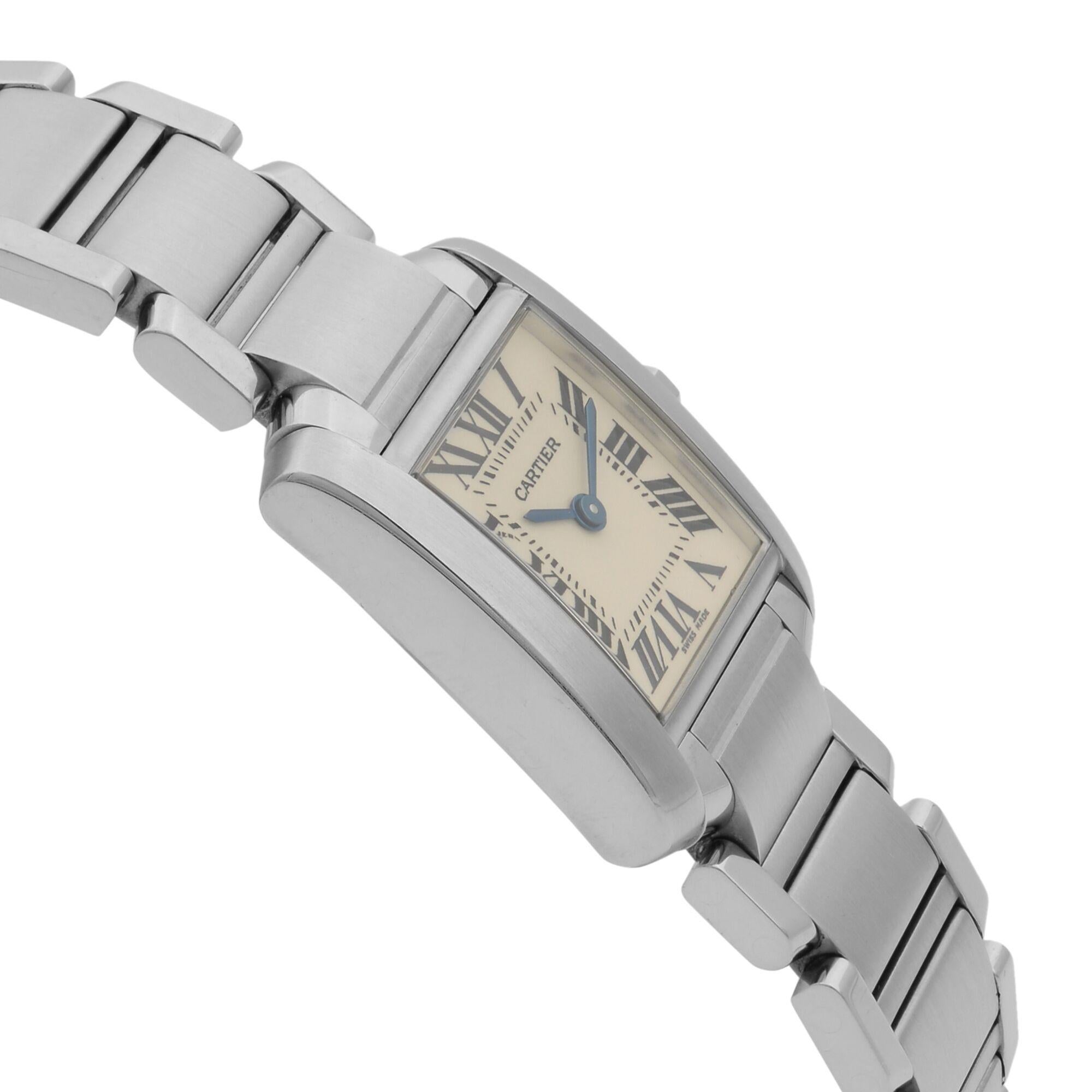 Cartier Tank Francaise Small Steel White Dial Quartz Women's Watch W51008Q3 1