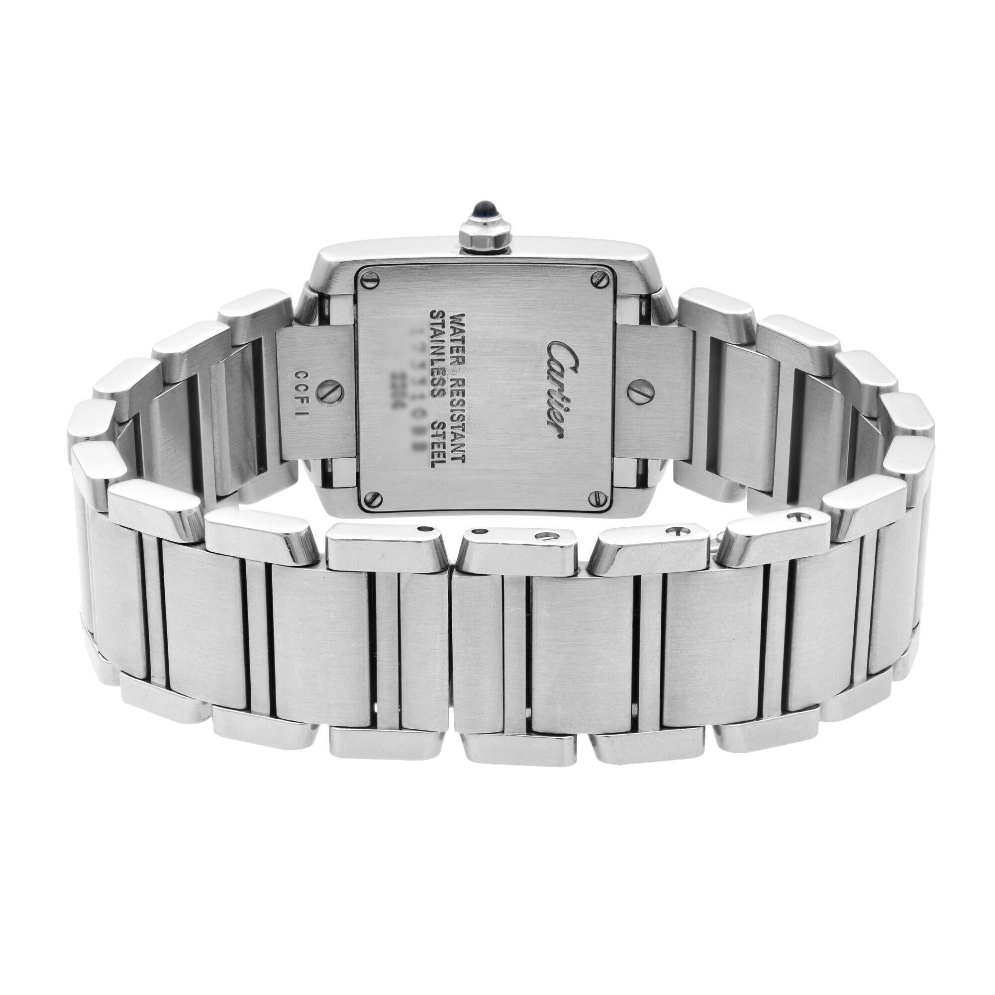Cartier Tank Francaise Small Steel White Dial Quartz Women's Watch W51008Q3 2