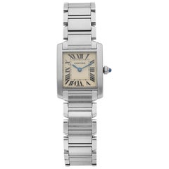 Cartier Tank Francaise Small Steel White Dial Quartz Women's Watch W51008Q3