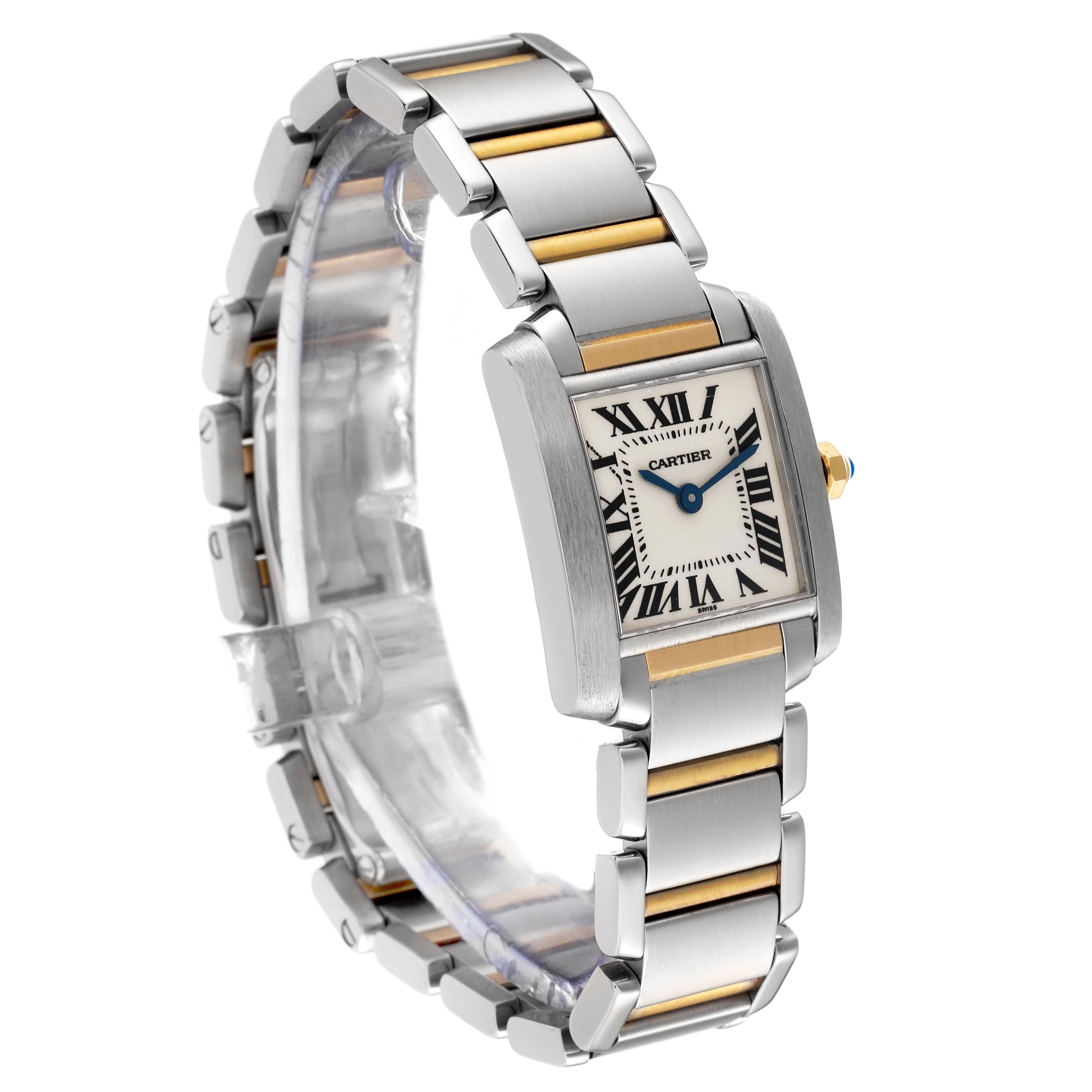 Cartier Tank Francaise Small Steel Yellow Gold Ladies Watch W51007Q4 In Excellent Condition In Atlanta, GA