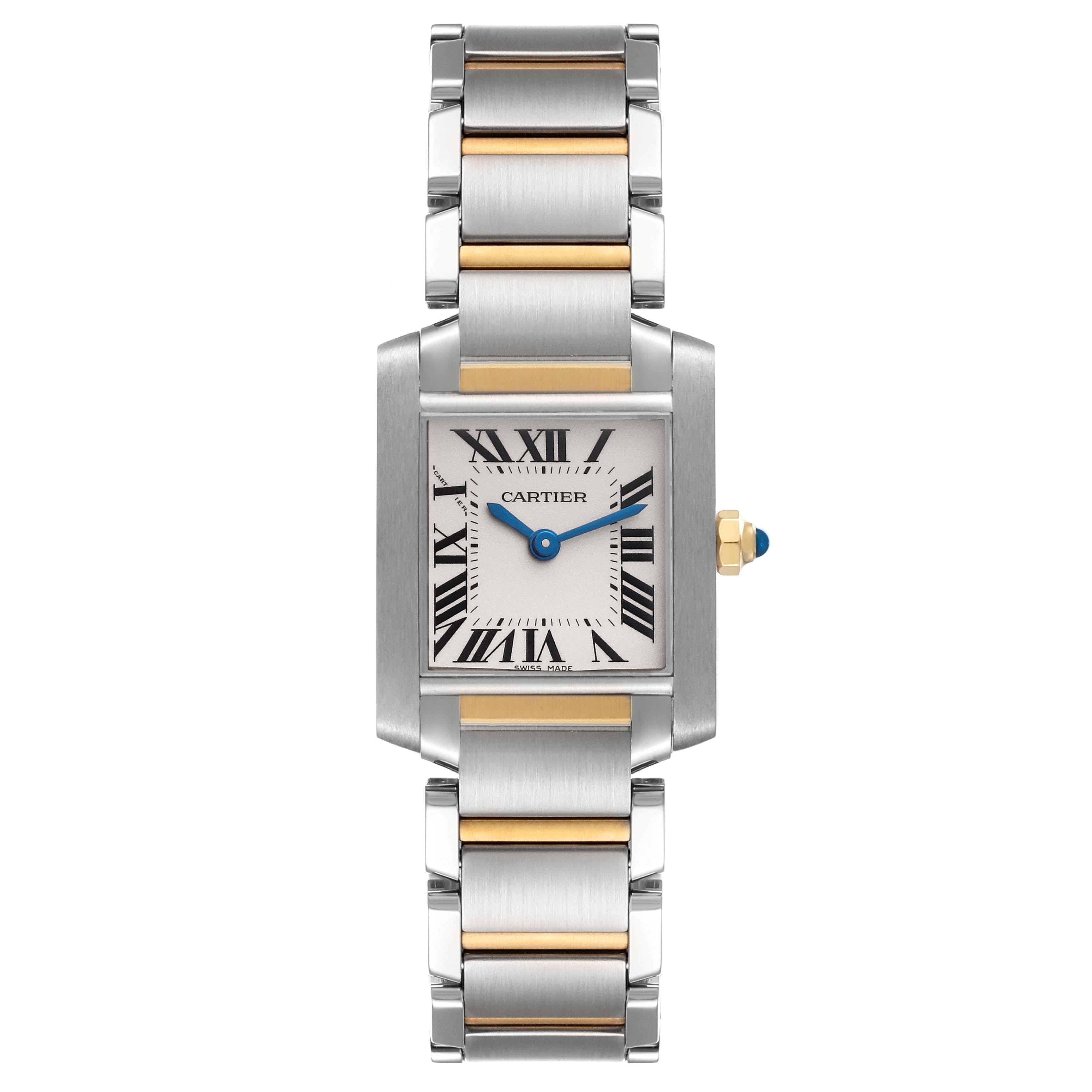 Cartier Tank Francaise Small Steel Yellow Gold Ladies Watch W51007Q4 In Excellent Condition In Atlanta, GA