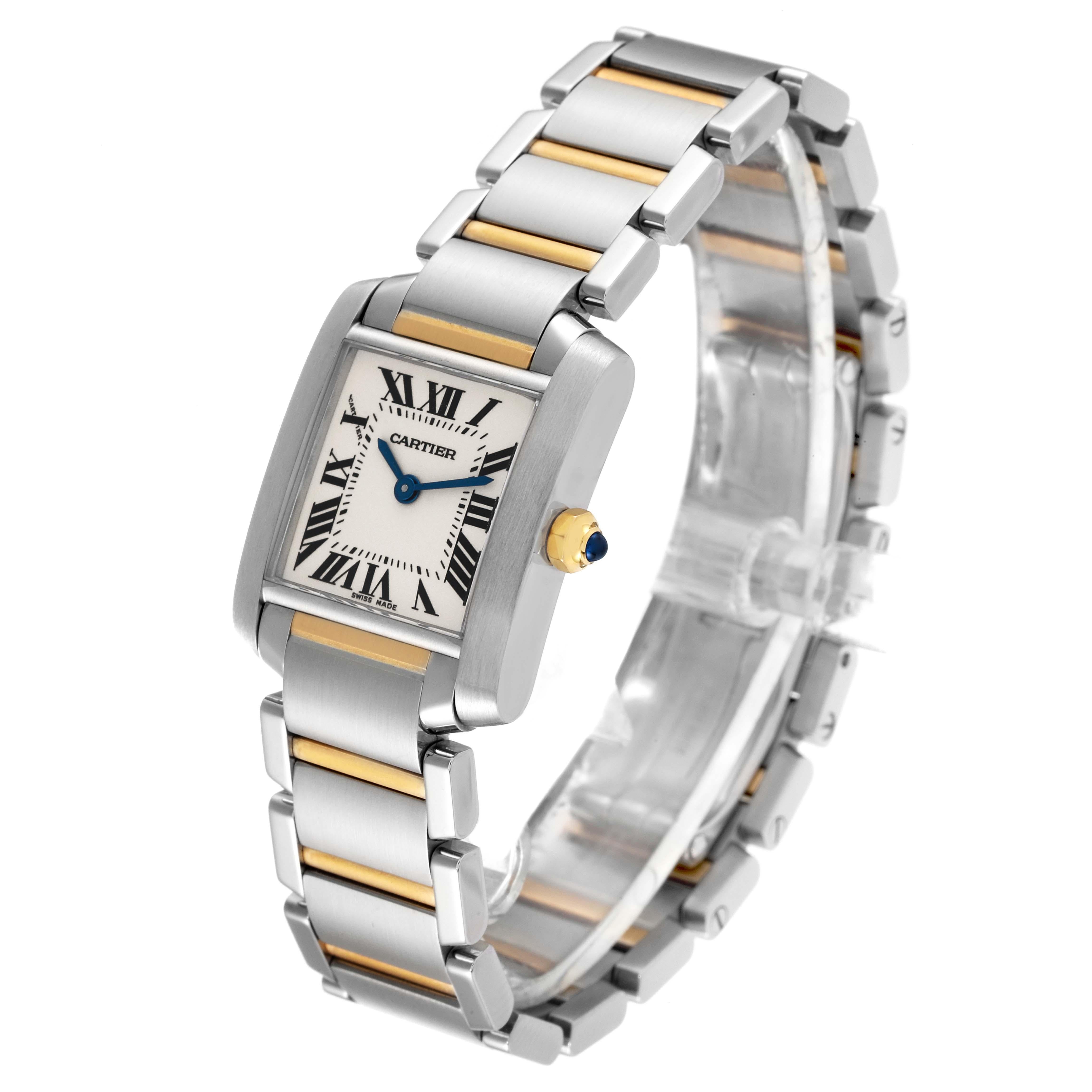 Cartier: Gelbgold-Damenuhr Tank Francaise W51007Q4 aus Stahl im Angebot 1