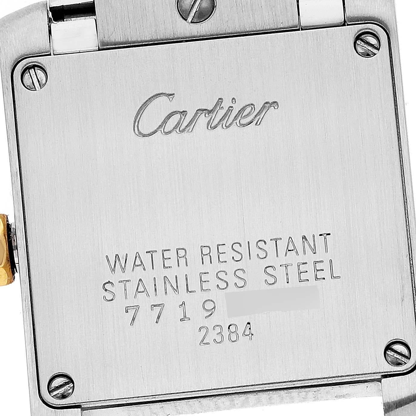 Cartier: Gelbgold-Damenuhr Tank Francaise W51007Q4 aus Stahl im Angebot 3