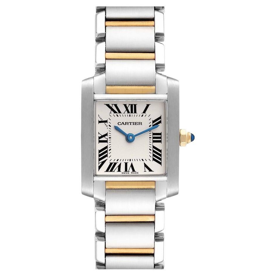 Cartier Tank Francaise Small Steel Yellow Gold Ladies Watch W51007Q4 For Sale