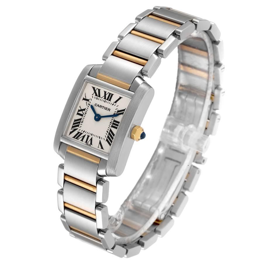 Cartier Tank Francaise Small Two Tone Ladies Watch W51007Q4 In Excellent Condition In Atlanta, GA