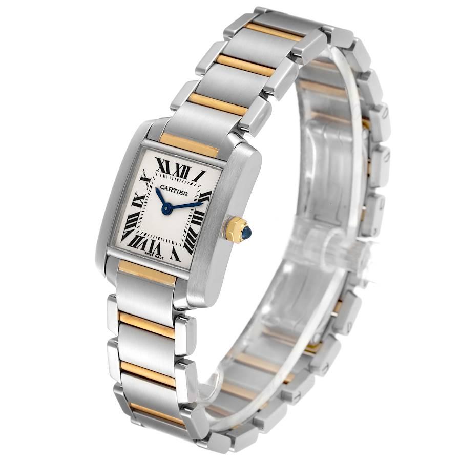 Cartier Tank Francaise Small Two Tone Ladies Watch W51007Q4 In Excellent Condition In Atlanta, GA