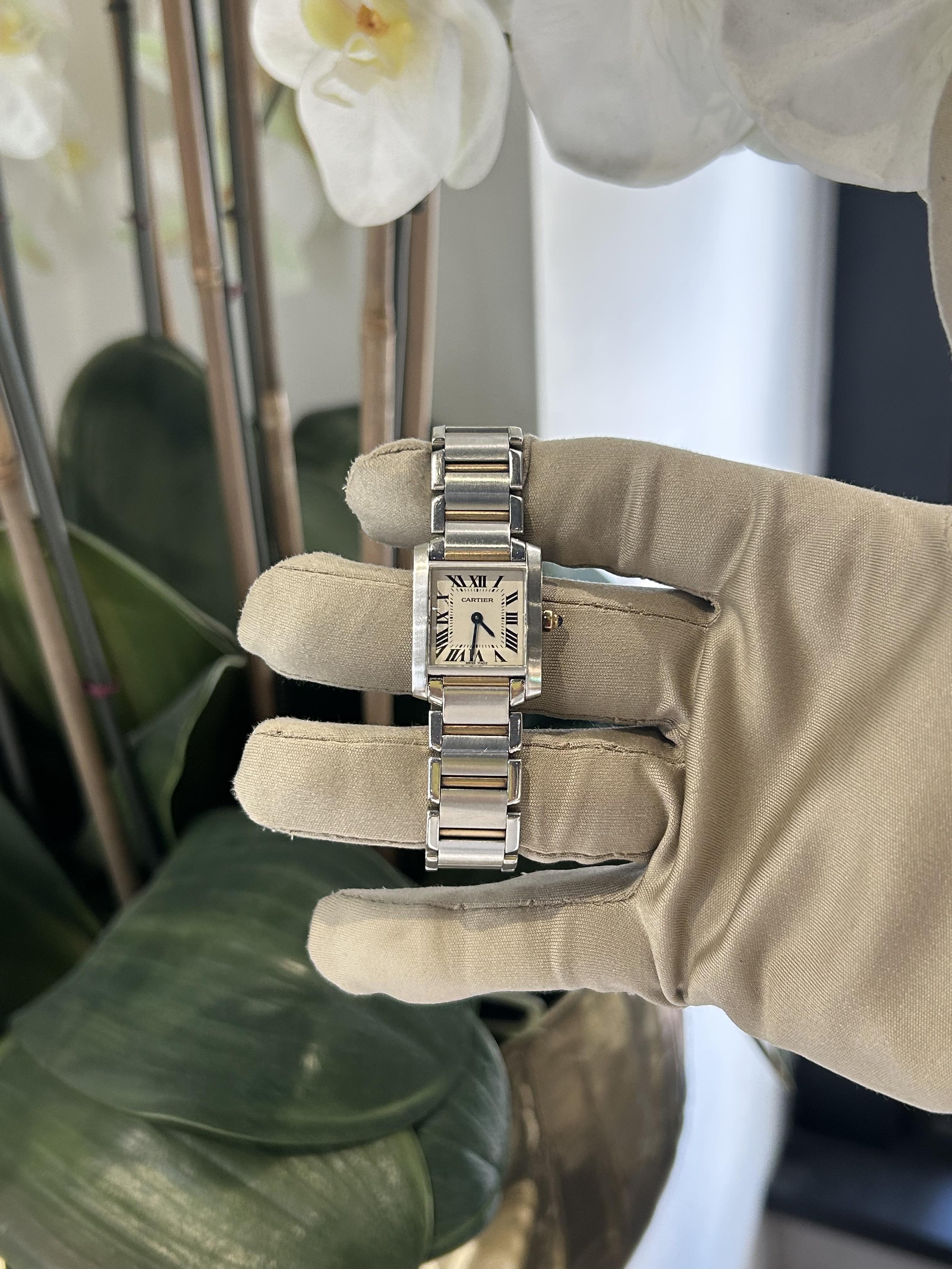 Cartier Tank Francaise Piccolo Bicolore W51007Q4 in vendita 6