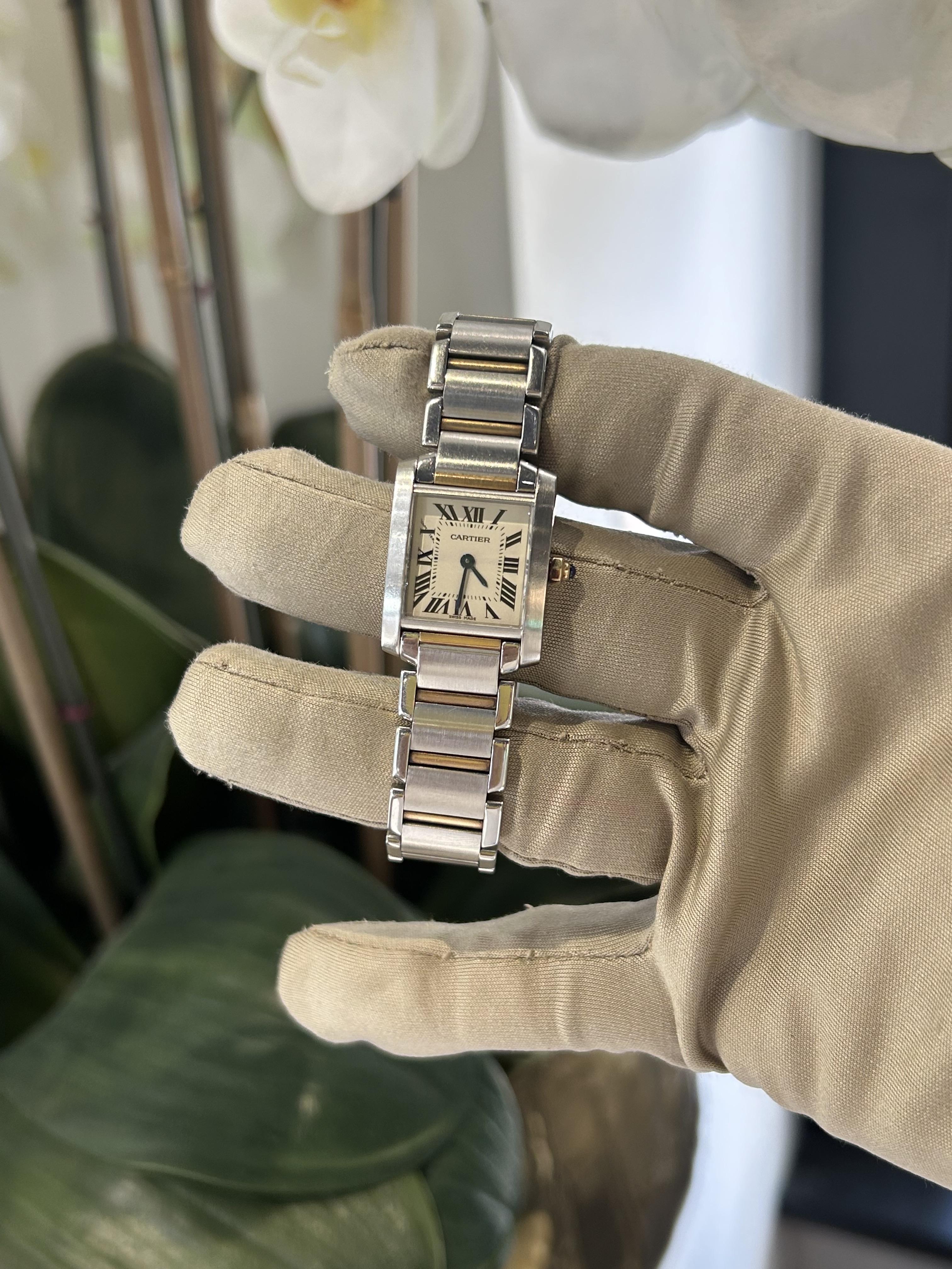 Cartier Tank Francaise Piccolo Bicolore W51007Q4 in vendita 2