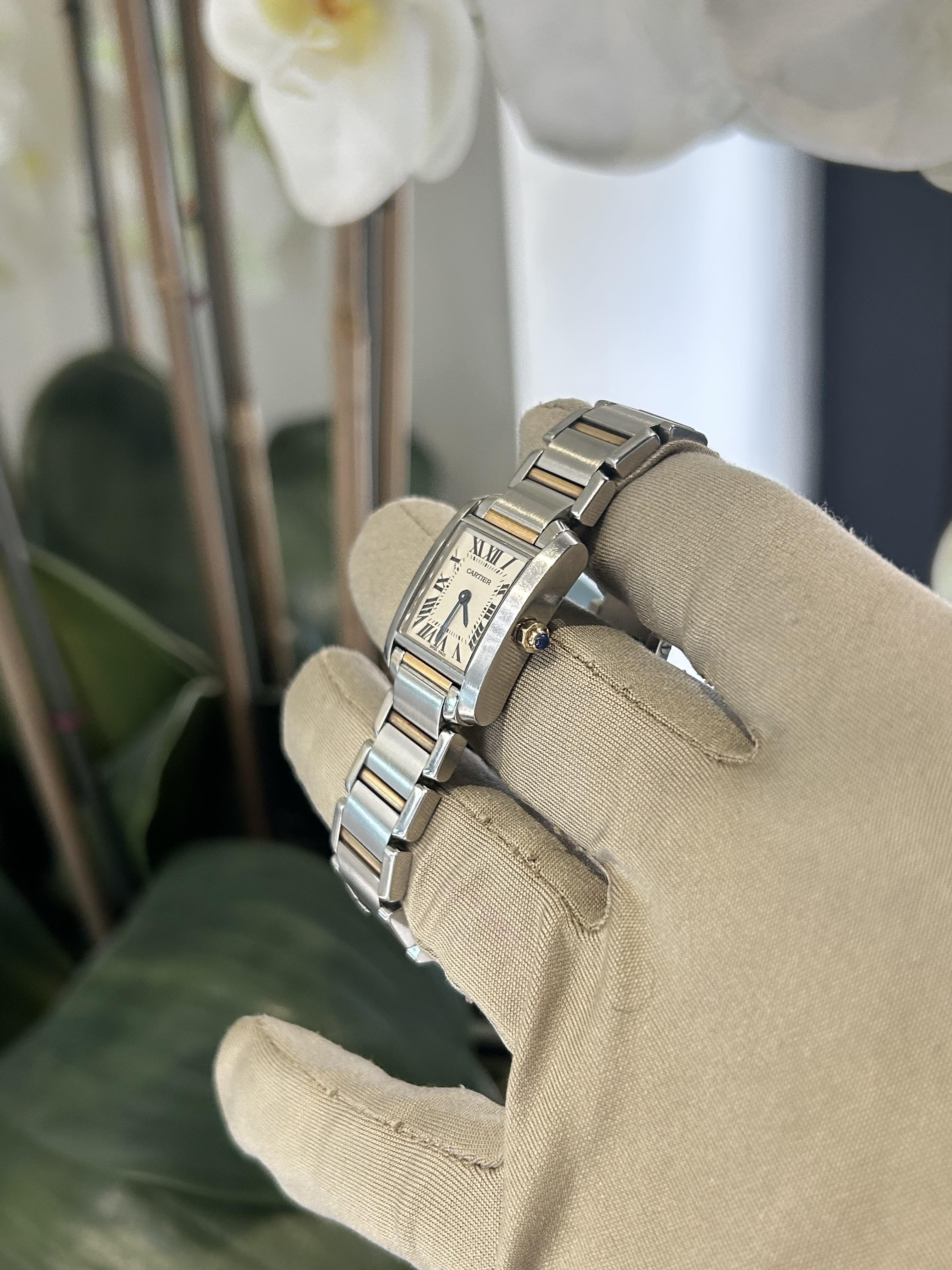 Cartier Tank Francaise Piccolo Bicolore W51007Q4 in vendita 3